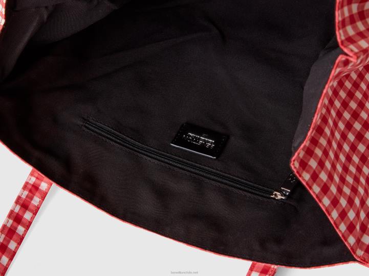 bolso shopper vichy rojo NHBF817 rojo mujer Benetton