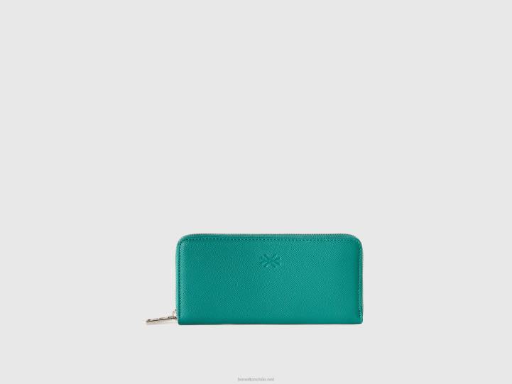 cartera grande con cremallera NHBF757 verde mujer Benetton