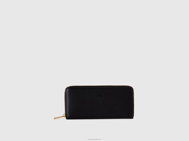 cartera grande con cremallera NHBF821 negro mujer Benetton