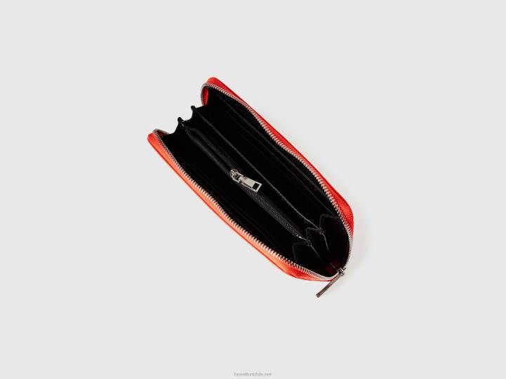 cartera grande con cremallera NHBF843 rojo mujer Benetton