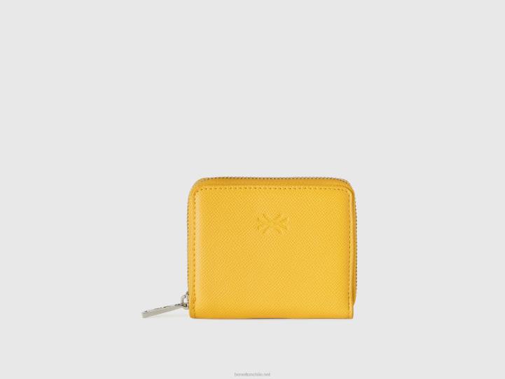 cartera pequeña con cremallera NHBF758 amarillo mujer Benetton