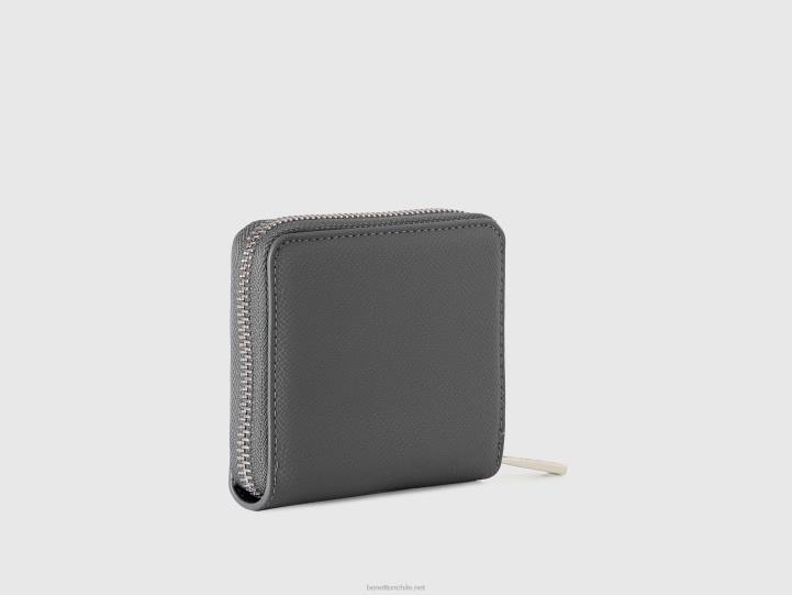 cartera pequeña con cremallera NHBF790 gris mujer Benetton