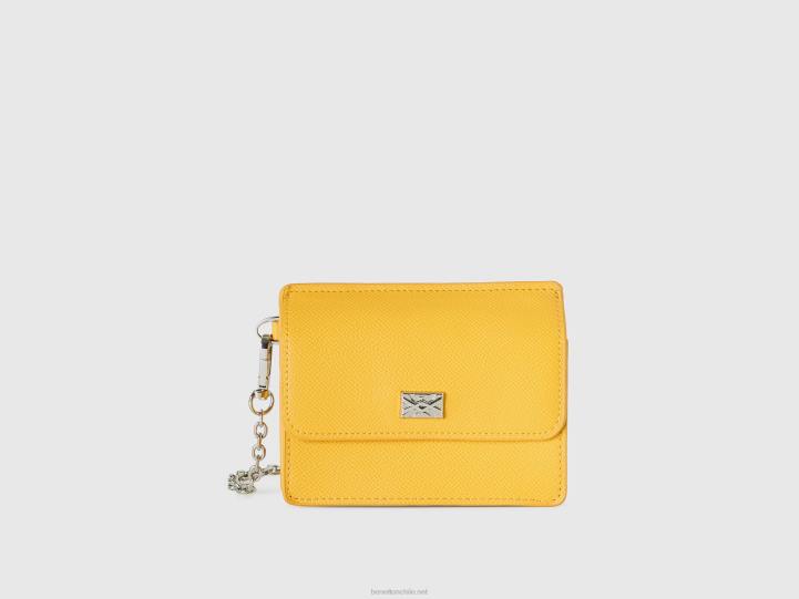 cartera y tarjetero en polipiel NHBF731 amarillo mujer Benetton