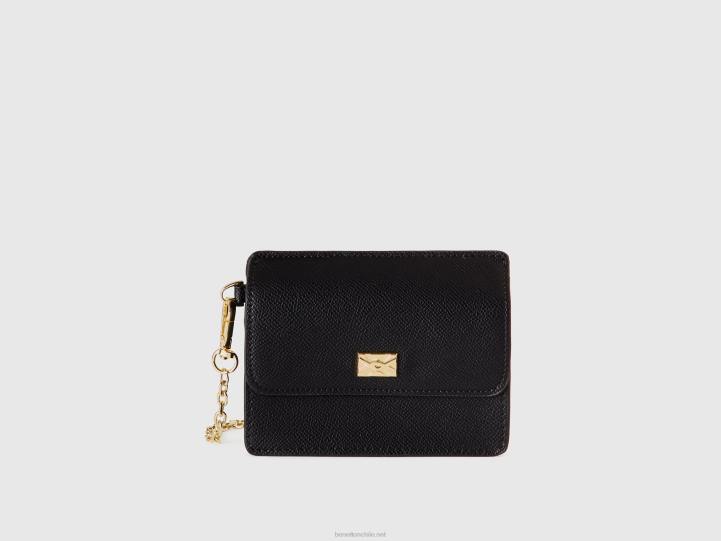 cartera y tarjetero en polipiel NHBF810 negro mujer Benetton