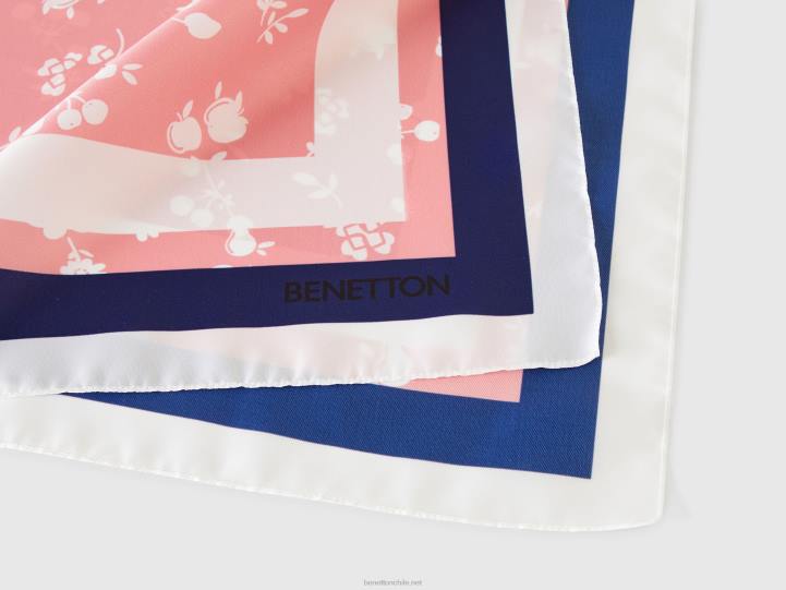 fular estampado rosa NHBF881 rosa mujer Benetton