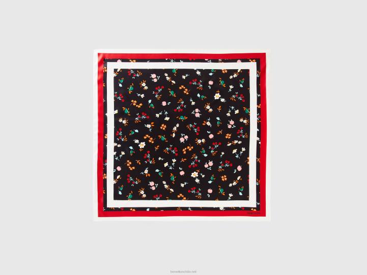 fular negro estampado NHBF876 negro mujer Benetton