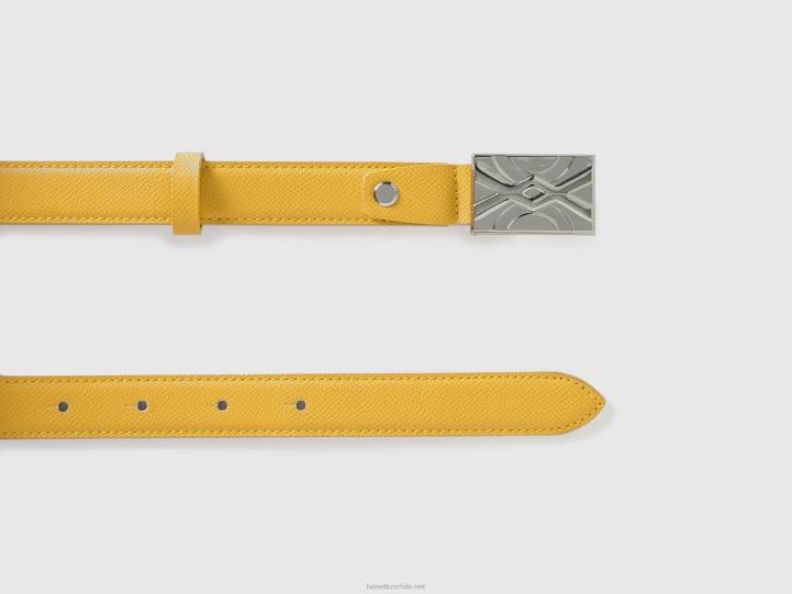 cinturón amarillo delgado NHBF826 amarillo mujer Benetton