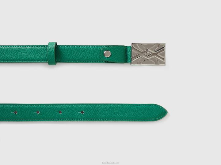 cinturón verde delgado NHBF737 verde mujer Benetton