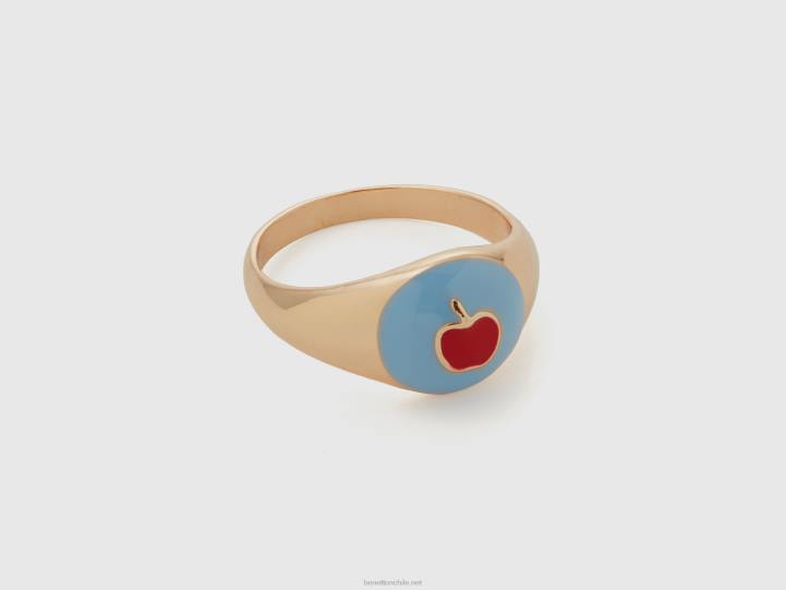 anillo azul cielo con motivo de manzana NHBF744 cielo azul mujer Benetton