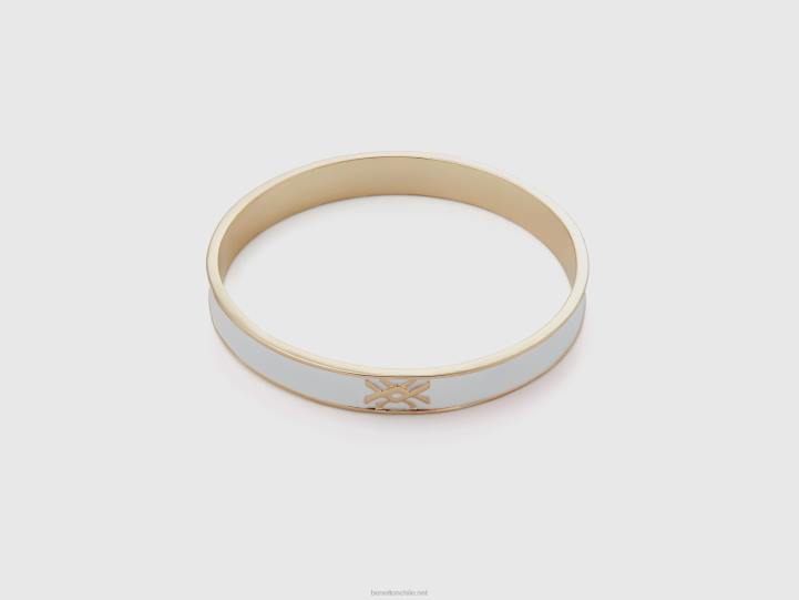 brazalete blanco con logo NHBF723 blanco mujer Benetton