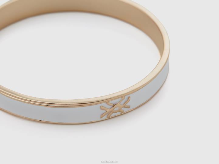 brazalete blanco con logo NHBF723 blanco mujer Benetton