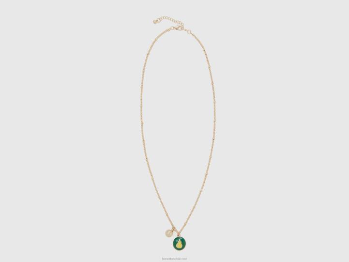 collar con colgante de pera verde NHBF742 verde mujer Benetton