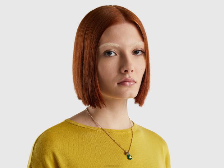 collar con colgante de pera verde NHBF742 verde mujer Benetton