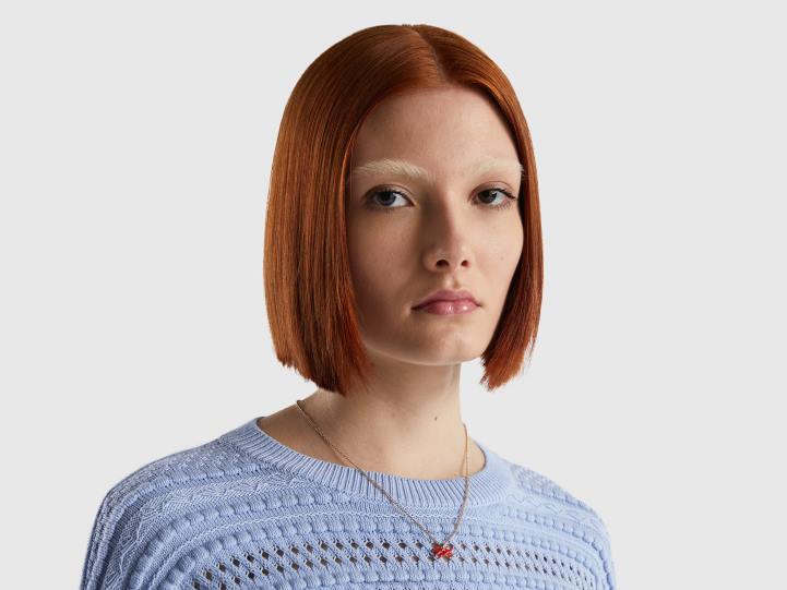 collar con colgante logo rojo fresa NHBF719 fresa mujer Benetton