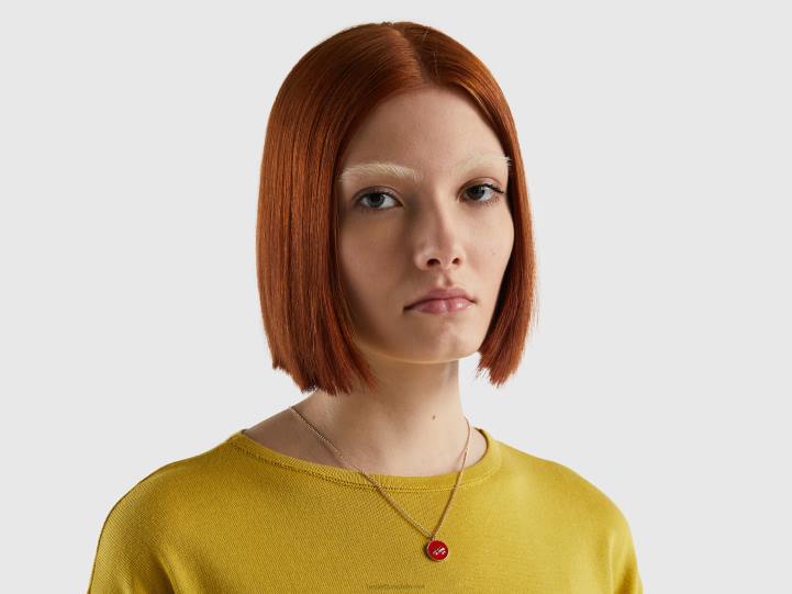 collar con colgante rojo fresa NHBF748 fresa mujer Benetton