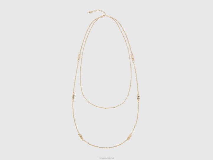 collar de cadena doble de oro NHBF709 oro mujer Benetton