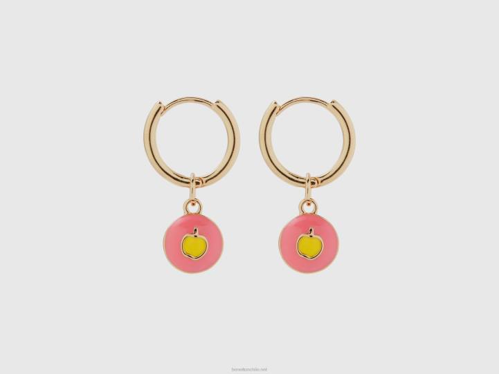 pendientes con colgante de manzana rosa NHBF1104 rosa mujer Benetton