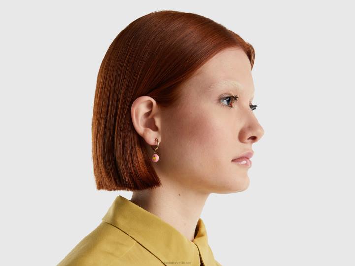 pendientes con colgante de manzana rosa NHBF1104 rosa mujer Benetton