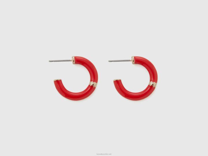 pendientes de aro c rojo fresa NHBF779 fresa mujer Benetton