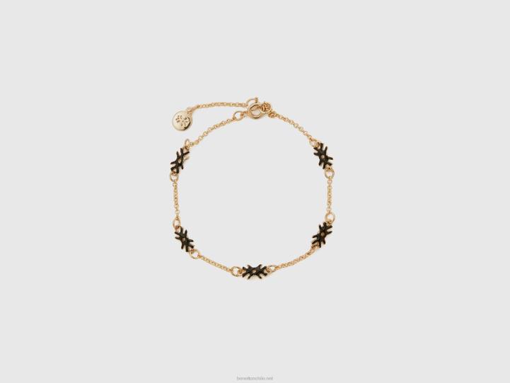 pulsera con logos negros NHBF861 negro mujer Benetton
