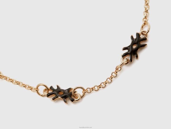 pulsera con logos negros NHBF861 negro mujer Benetton