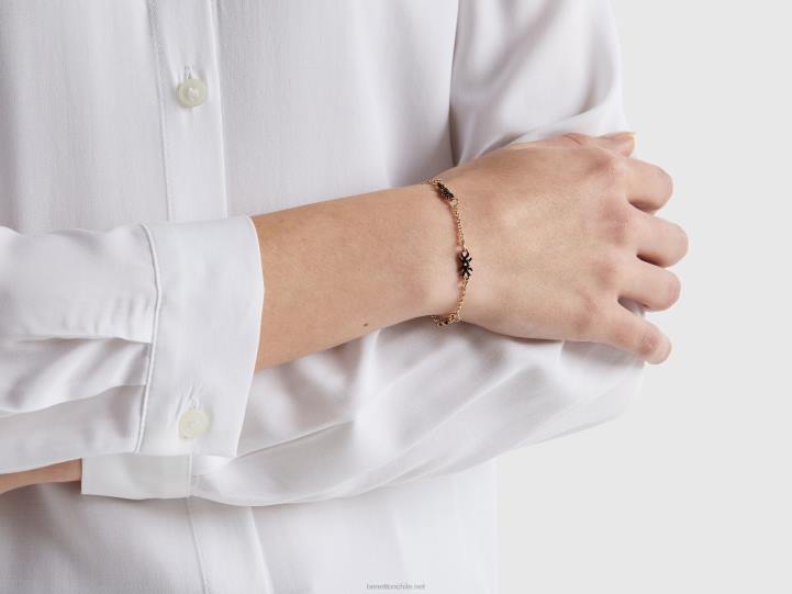 pulsera con logos negros NHBF861 negro mujer Benetton