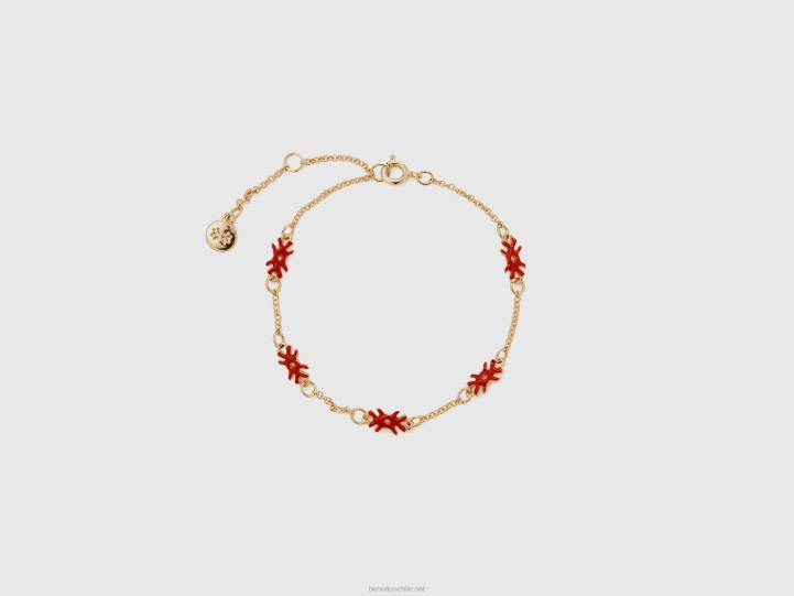 pulsera con logos rojo coral NHBF715 coral rojo mujer Benetton