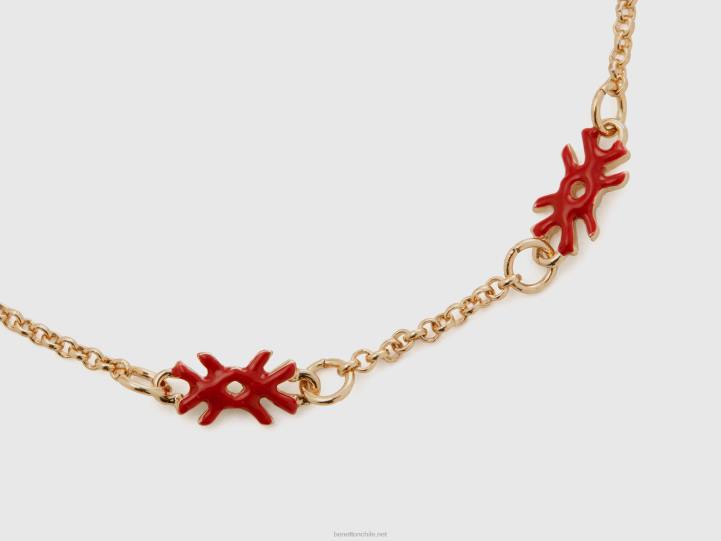 pulsera con logos rojo coral NHBF715 coral rojo mujer Benetton