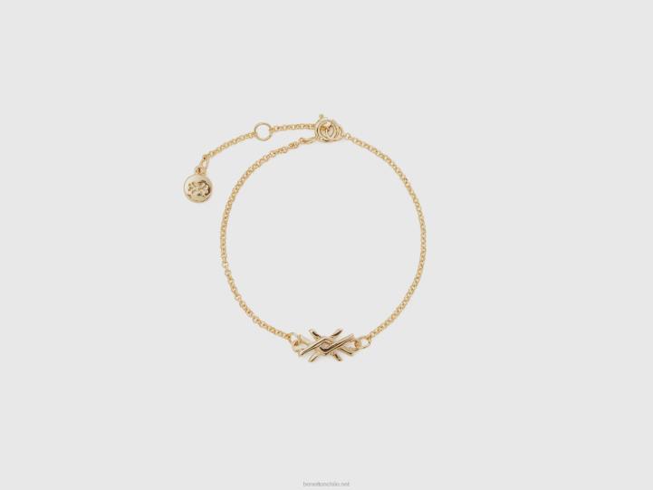 pulsera de oro con dije y logo NHBF710 oro mujer Benetton