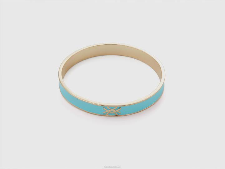 pulsera rígida azul cielo con logo NHBF752 cielo azul mujer Benetton