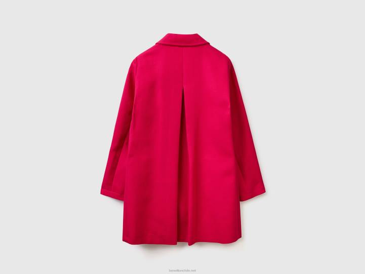 abrigo de plumero en puro algodón NHBF3714 fucsia mujer Benetton