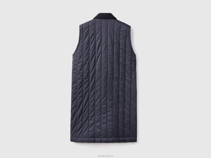 abrigo sin mangas NHBF252 negro mujer Benetton