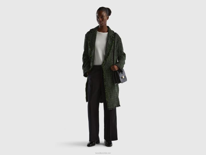 plumero de tweed NHBF241 negro mujer Benetton