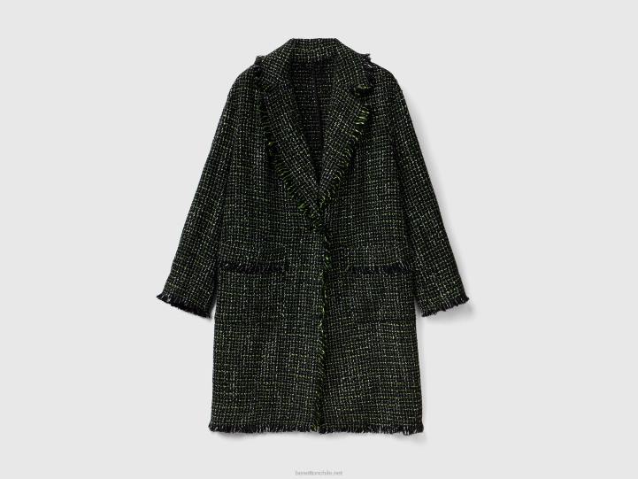 plumero de tweed NHBF241 negro mujer Benetton