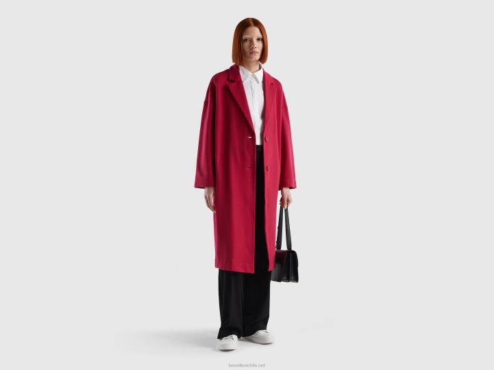 plumero largo sin forro NHBF238 fucsia mujer Benetton