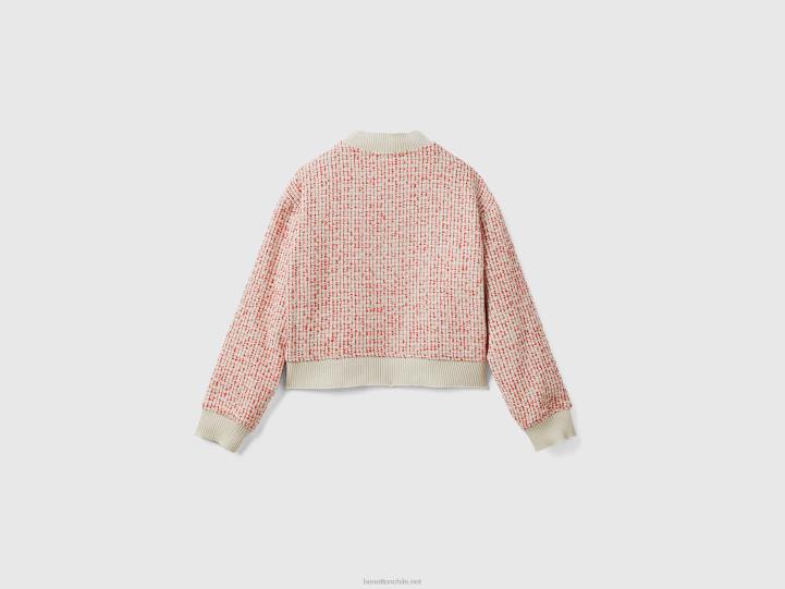 bomber en tweed NHBF3731 rojo mujer Benetton