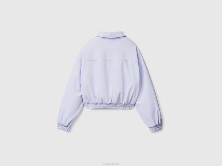 bomber ligero de piel sintética NHBF236 lila mujer Benetton