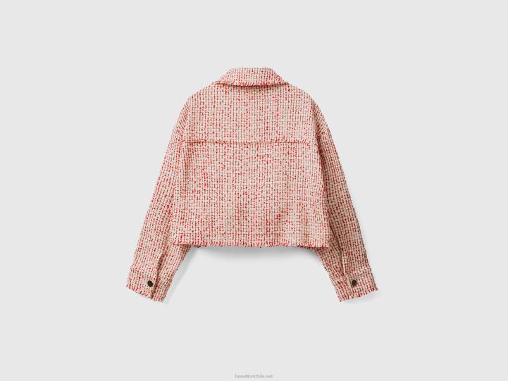 chaqueta bouclé roja NHBF3737 rojo mujer Benetton