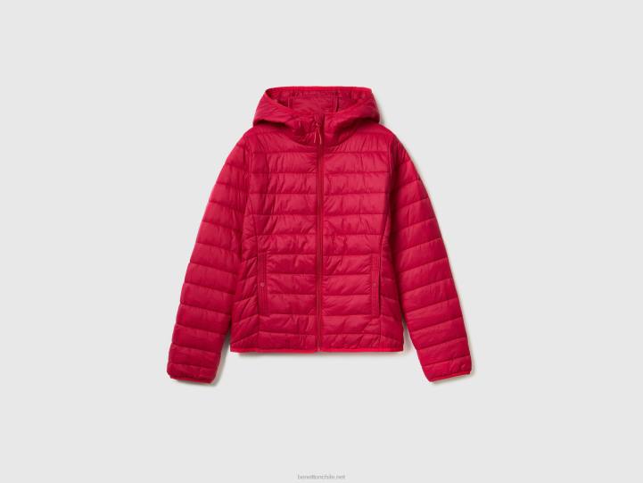 plumífero de guata reciclada NHBF3722 fucsia mujer Benetton