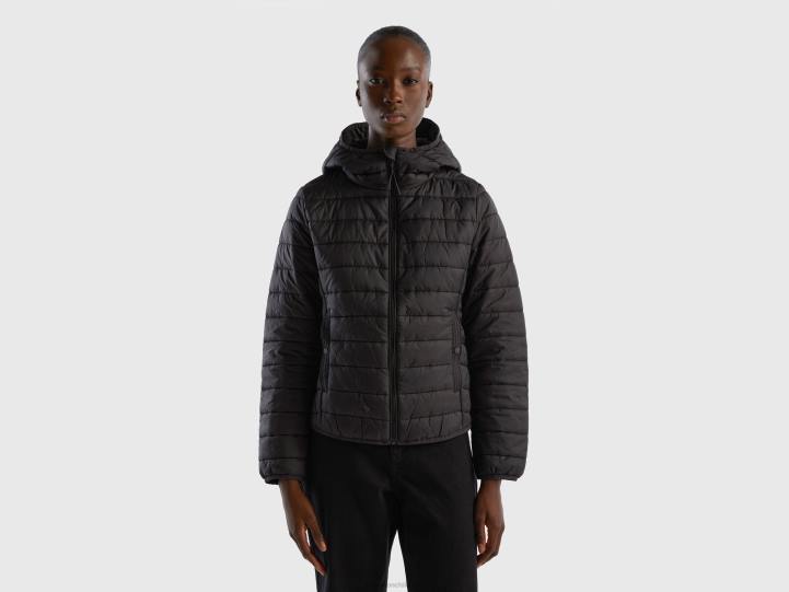 plumífero de guata reciclada NHBF3740 negro mujer Benetton