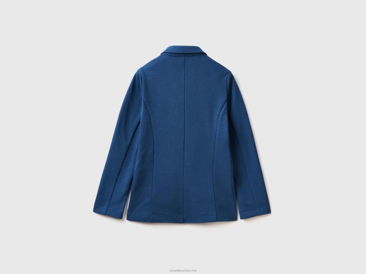 blazer ajustado con bolsillos NHBF3738 azul mujer Benetton