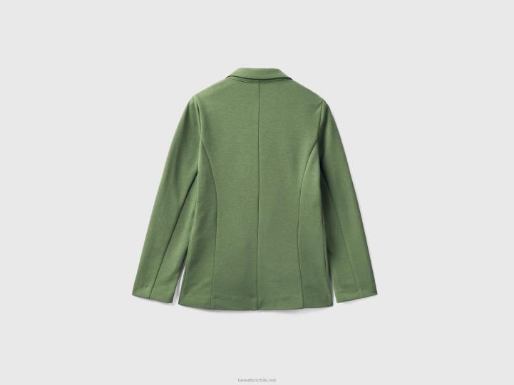 blazer ajustado con bolsillos NHBF3748 verde mujer Benetton