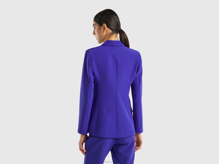 blazer con doble botonadura NHBF3742 azul brillante mujer Benetton