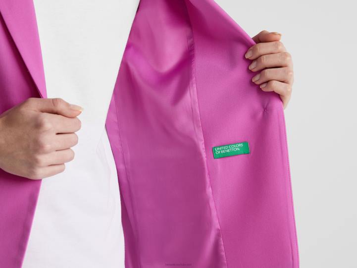 blazer fluido con forro NHBF250 rosa mujer Benetton