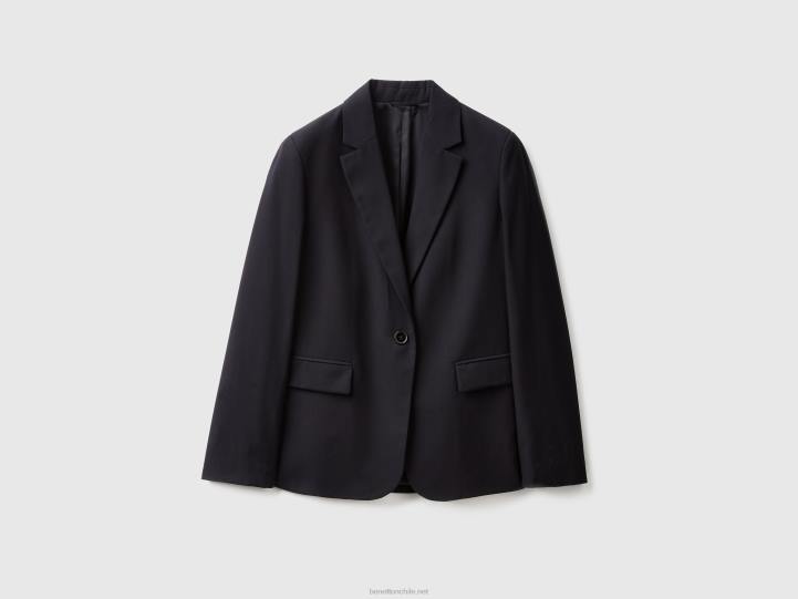 blazer fluido con forro NHBF260 negro mujer Benetton