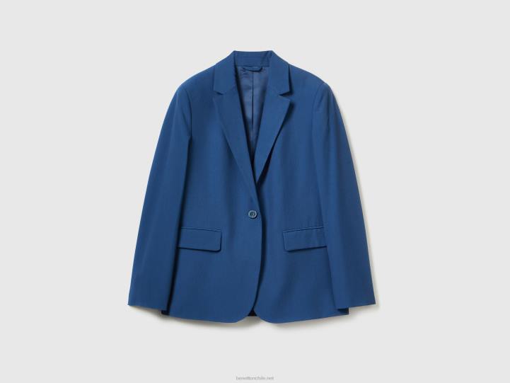 blazer fluido con forro NHBF261 azul mujer Benetton