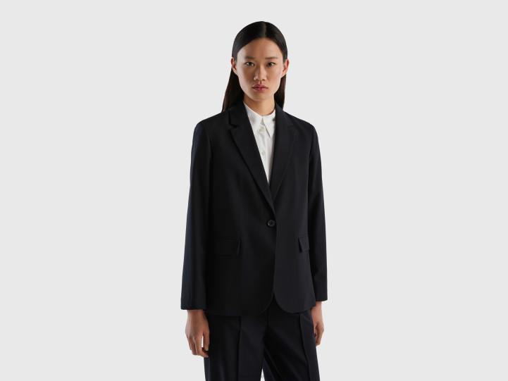 blazer fluido con forro NHBF3720 negro mujer Benetton