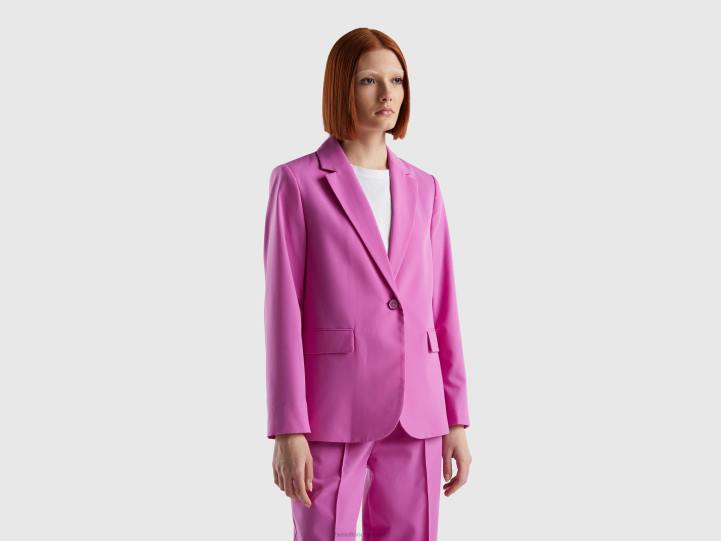blazer fluido con forro NHBF3728 rosa mujer Benetton