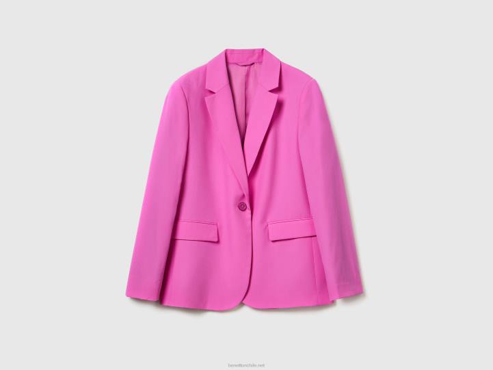 blazer fluido con forro NHBF3728 rosa mujer Benetton