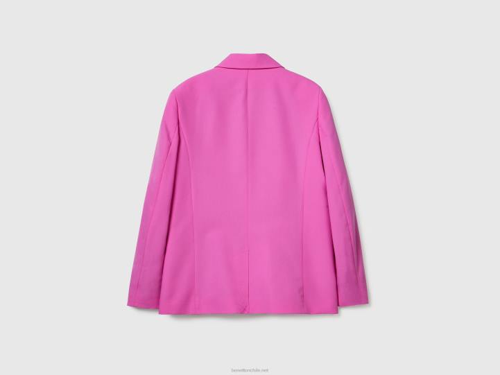 blazer fluido con forro NHBF3728 rosa mujer Benetton